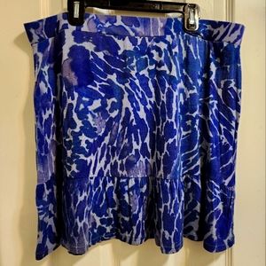 EUC Daisy Fuentes Blue Animal Print Mini Skirt